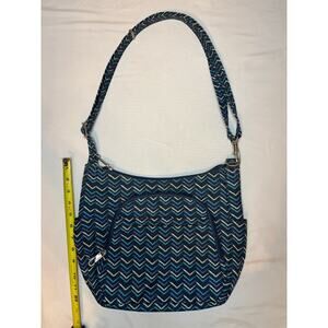 TRAVELON Anti-Theft Classic Essential Messenger Travel Bag Blue Chevron